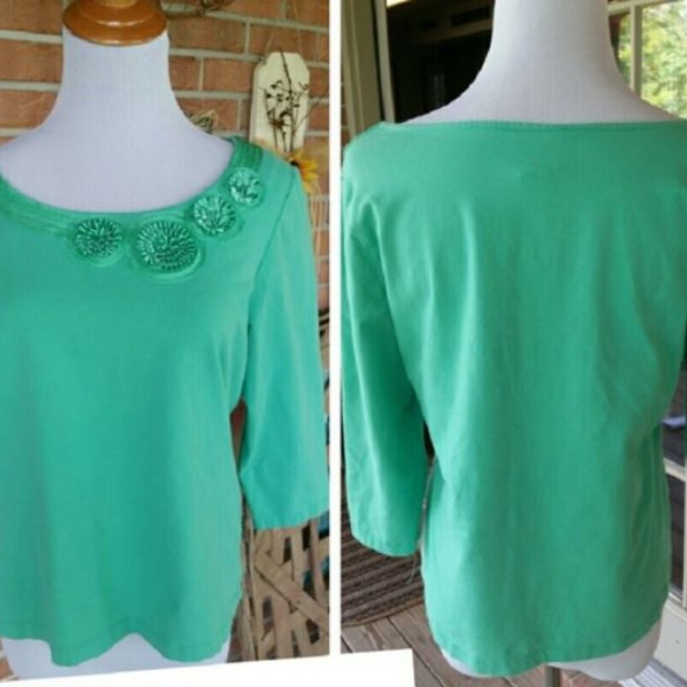 Beautifully Embellished Ruby Rd Top (Medium Petite)